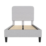 English Elm EE1994 Modern Upholstered Platform Bed Light Grey EEV-14449