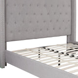 English Elm EE1990 Transitional Upholstered Platform Bed Light Gray EEV-14388