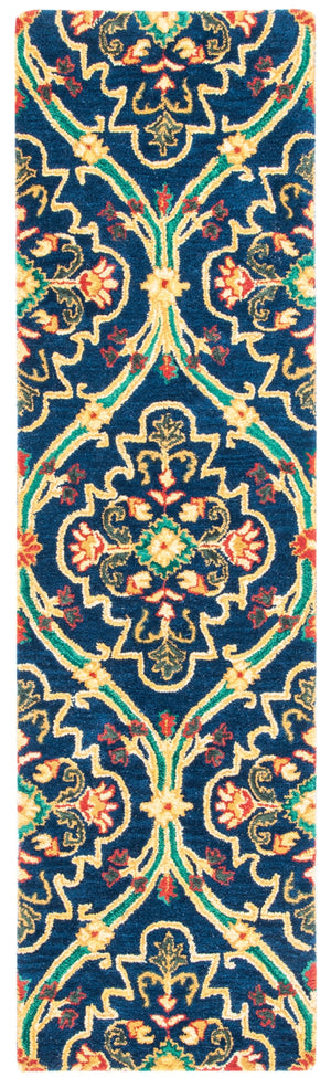 Heritage 475 Hand Tufted 80% Wool, 20% Cotton  Rug Navy / Yellow 80% Wool, 20% Cotton HG475N-28