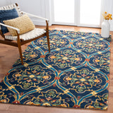 Heritage 475 Hand Tufted 80% Wool, 20% Cotton  Rug Navy / Yellow 80% Wool, 20% Cotton HG475N-5