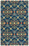 Heritage 475 Hand Tufted 80% Wool, 20% Cotton  Rug Navy / Yellow 80% Wool, 20% Cotton HG475N-5