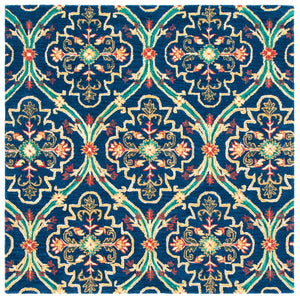 Heritage 475 Hand Tufted 80% Wool, 20% Cotton  Rug Navy / Yellow 80% Wool, 20% Cotton HG475N-6SQ