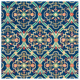 Heritage 475 Hand Tufted 80% Wool, 20% Cotton  Rug Navy / Yellow 80% Wool, 20% Cotton HG475N-6SQ