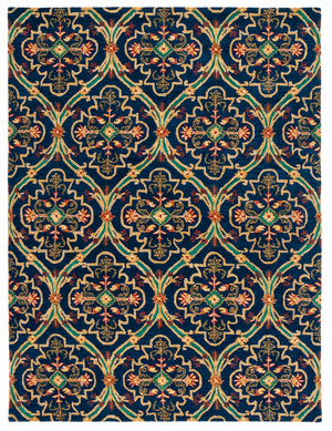 Heritage 475 Hand Tufted 80% Wool, 20% Cotton  Rug Navy / Yellow 80% Wool, 20% Cotton HG475N-8