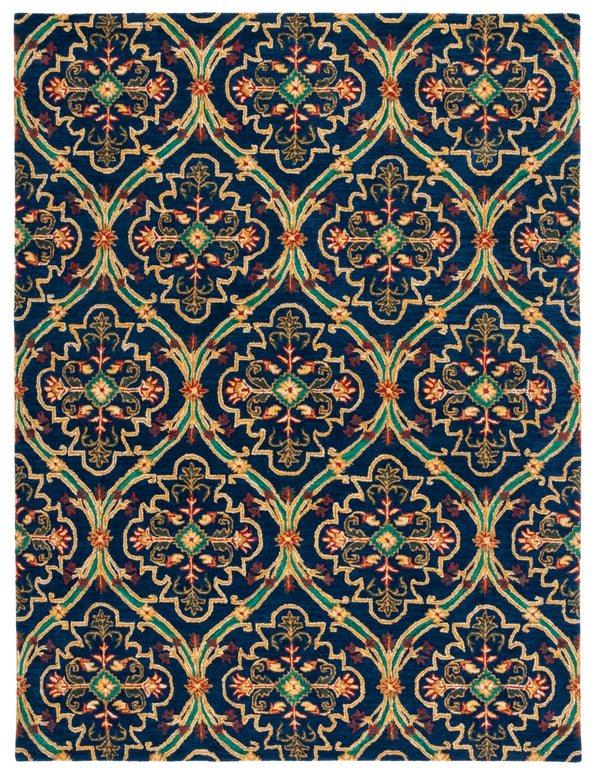 Heritage 475 Hand Tufted 80% Wool, 20% Cotton  Rug Navy / Yellow 80% Wool, 20% Cotton HG475N-8