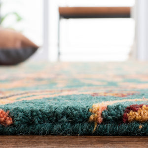 Heritage 475 Hand Tufted 80% Wool, 20% Cotton  Rug Green / Orange 80% Wool, 20% Cotton HG475Y-5