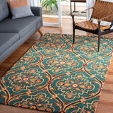 Heritage 475 Hand Tufted 80% Wool, 20% Cotton  Rug Green / Orange 80% Wool, 20% Cotton HG475Y-5