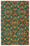 Heritage 475 Hand Tufted 80% Wool, 20% Cotton  Rug Green / Orange 80% Wool, 20% Cotton HG475Y-5