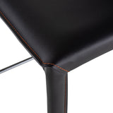 Bridget Black Leather Counter Stool