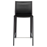 Bridget Black Leather Counter Stool