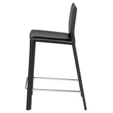 Bridget Black Leather Counter Stool