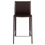 Bridget Brown Leather Counter Stool