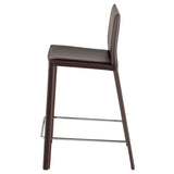 Bridget Brown Leather Counter Stool