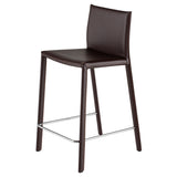 Bridget Brown Leather Counter Stool