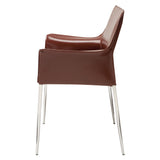 Colter Bordeaux Leather Dining Chair