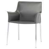 Colter Dark Grey Leather Dining Chair