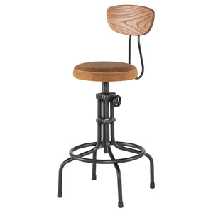 Buck Umber Tan Leather Adjustable Stool