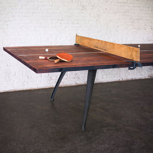 Ping Pong Table Burnt Umber Wood Gaming Table