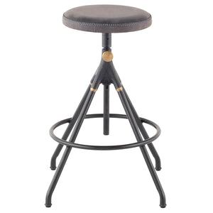 Akron Storm Black Leather Counter Stool