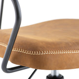 Akron Umber Tan Leather Office Chair