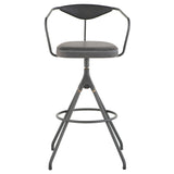 Akron Storm Black Leather Bar Stool