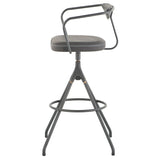 Akron Storm Black Leather Bar Stool