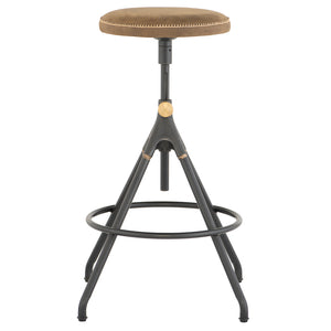 Akron Umber Tan Leather Counter Stool