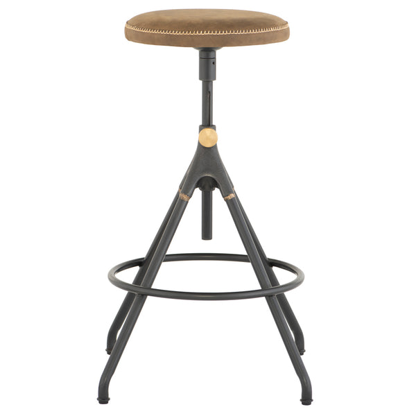 Akron Umber Tan Leather Counter Stool