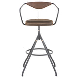 Akron Jin Green Leather Bar Stool