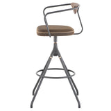 Akron Jin Green Leather Bar Stool