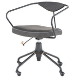 Akron Storm Black Leather Office Chair