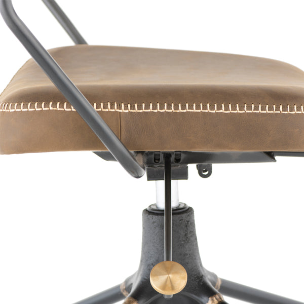 Akron Jin Green Leather Office Chair