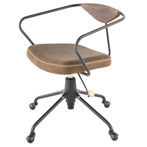 Akron Jin Green Leather Office Chair