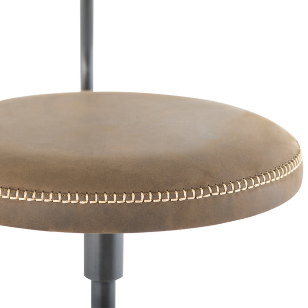 Akron Jin Green Leather Counter Stool