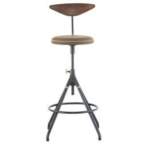 Akron Jin Green Leather Counter Stool