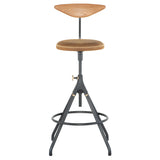 Akron Umber Tan Leather Counter Stool