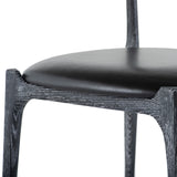 Assembly Black Leather Dining Chair