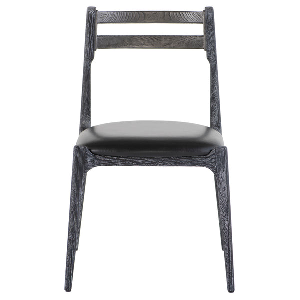 Assembly Black Leather Dining Chair