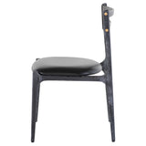 Assembly Black Leather Dining Chair