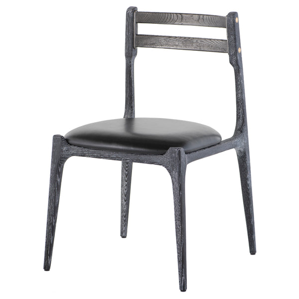 Assembly Black Leather Dining Chair