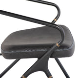 Akron Storm Black Leather Dining Chair