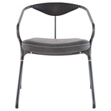 Akron Storm Black Leather Dining Chair