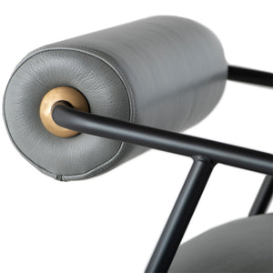 Cyrus French Blue Leather Occasional Chair