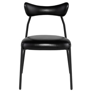 Dragonfly Black Leather Dining Chair