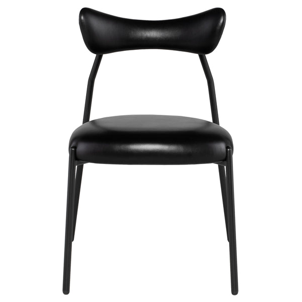 Dragonfly Black Leather Dining Chair
