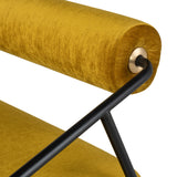 Cyrus Gold Fabric Double Seat Sofa