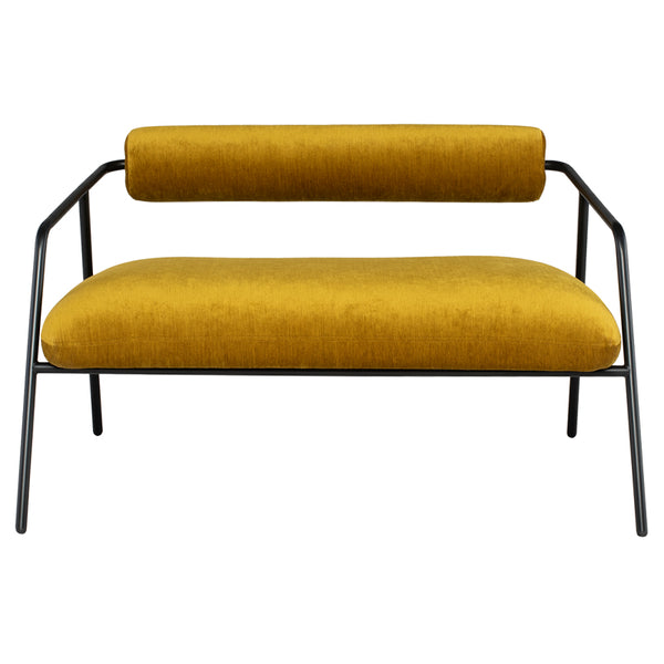 Cyrus Gold Fabric Double Seat Sofa