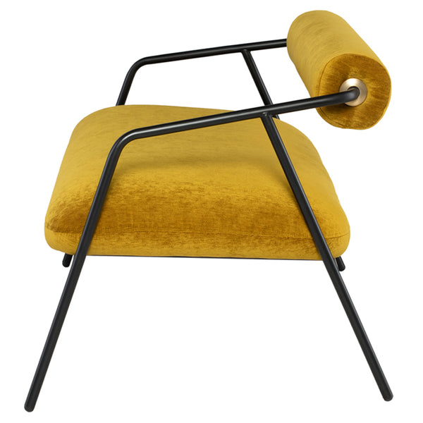 Cyrus Gold Fabric Double Seat Sofa