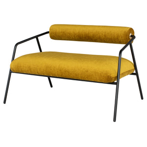 Cyrus Gold Fabric Double Seat Sofa