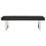 Karlee Black Leather Occasional Bench
